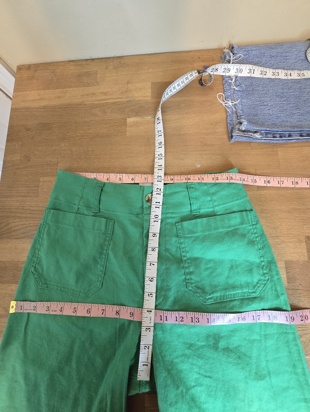 Maeve Colette European Linen Stretch High-Rise Wide-Leg Pants 28 Green - Picture 11 of 14